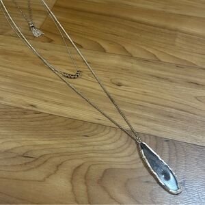 Modern Long Gold Layered Necklace